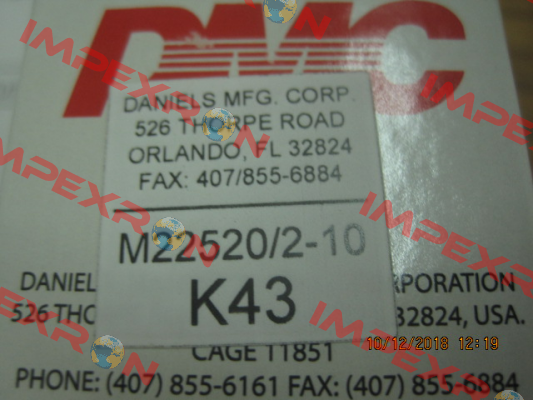 K43 Dmc Daniels Manufacturing Corporation