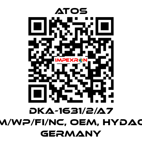 DKA-1631/2/A7 M/WP/FI/NC, OEM, Hydac Germany Atos