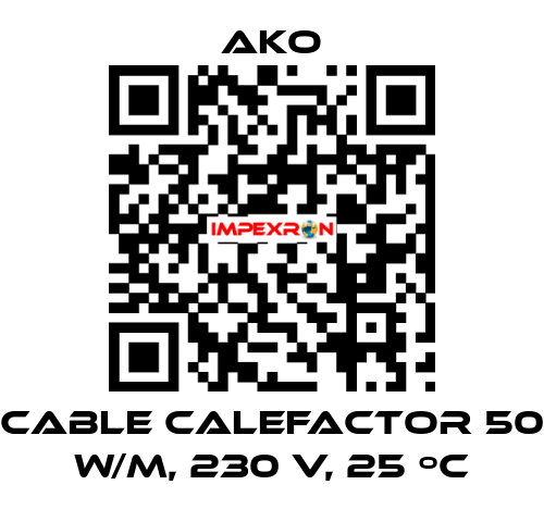 Cable calefactor 50 W/m, 230 V, 25 ºC AKO