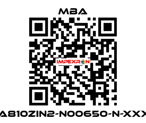 MBA810ZIN2-N00650-N-XXXXX MBA