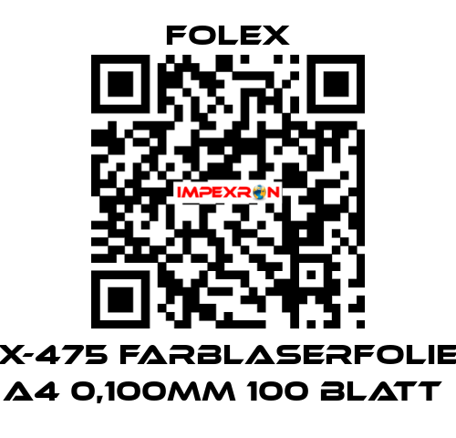 X-475 FARBLASERFOLIE A4 0,100MM 100 BLATT  Folex