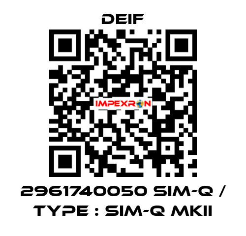 2961740050 SIM-Q / Type : SIM-Q MKII Deif