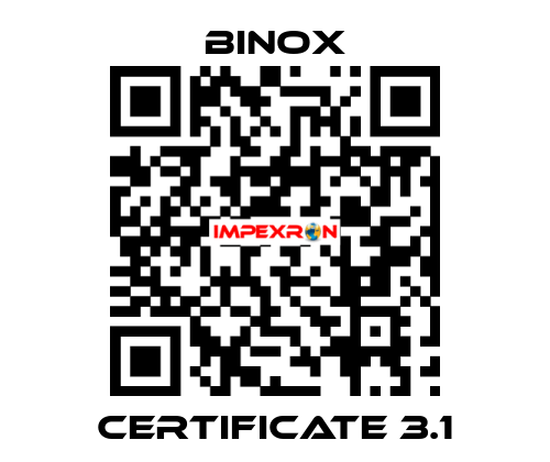 Certificate 3.1 Binox