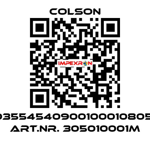 03554540900100010805  ART.NR. 305010001M Colson