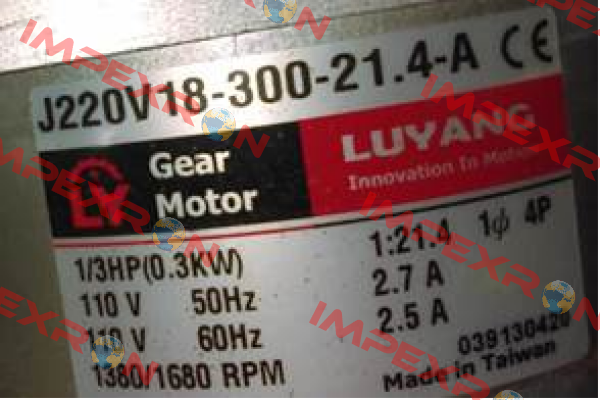 J220V18-300-21.4-A(P1)-G3  Luyang Gear Motor