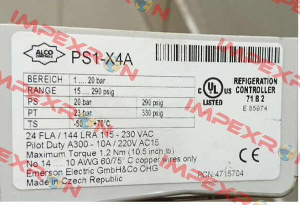 PS1-X4A Alco