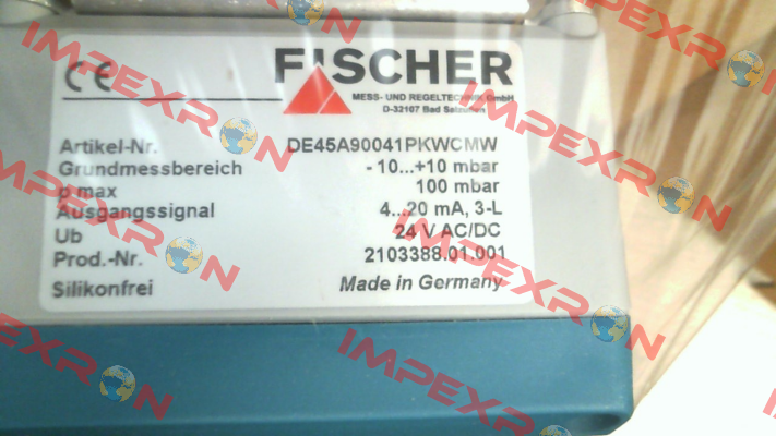 Art. Nr.: DE45A90041PKWCMW Fischer Mess Regeltechnik