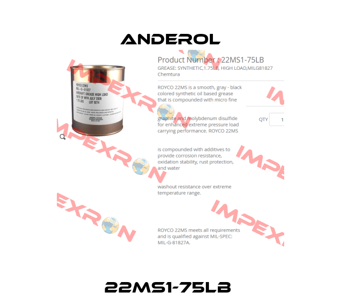 22MS1-75LB  Anderol